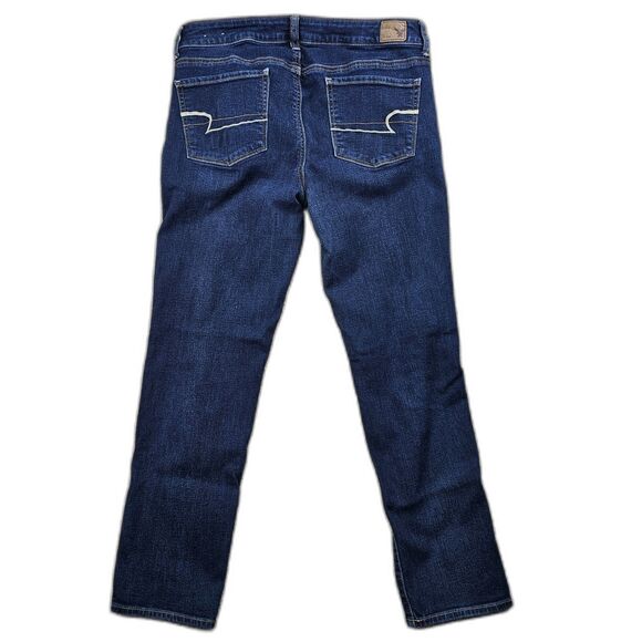American Eagle Skinny Super Stretch Jeans Dark Wash Women's Size 12 Short - Picture 2 of 16